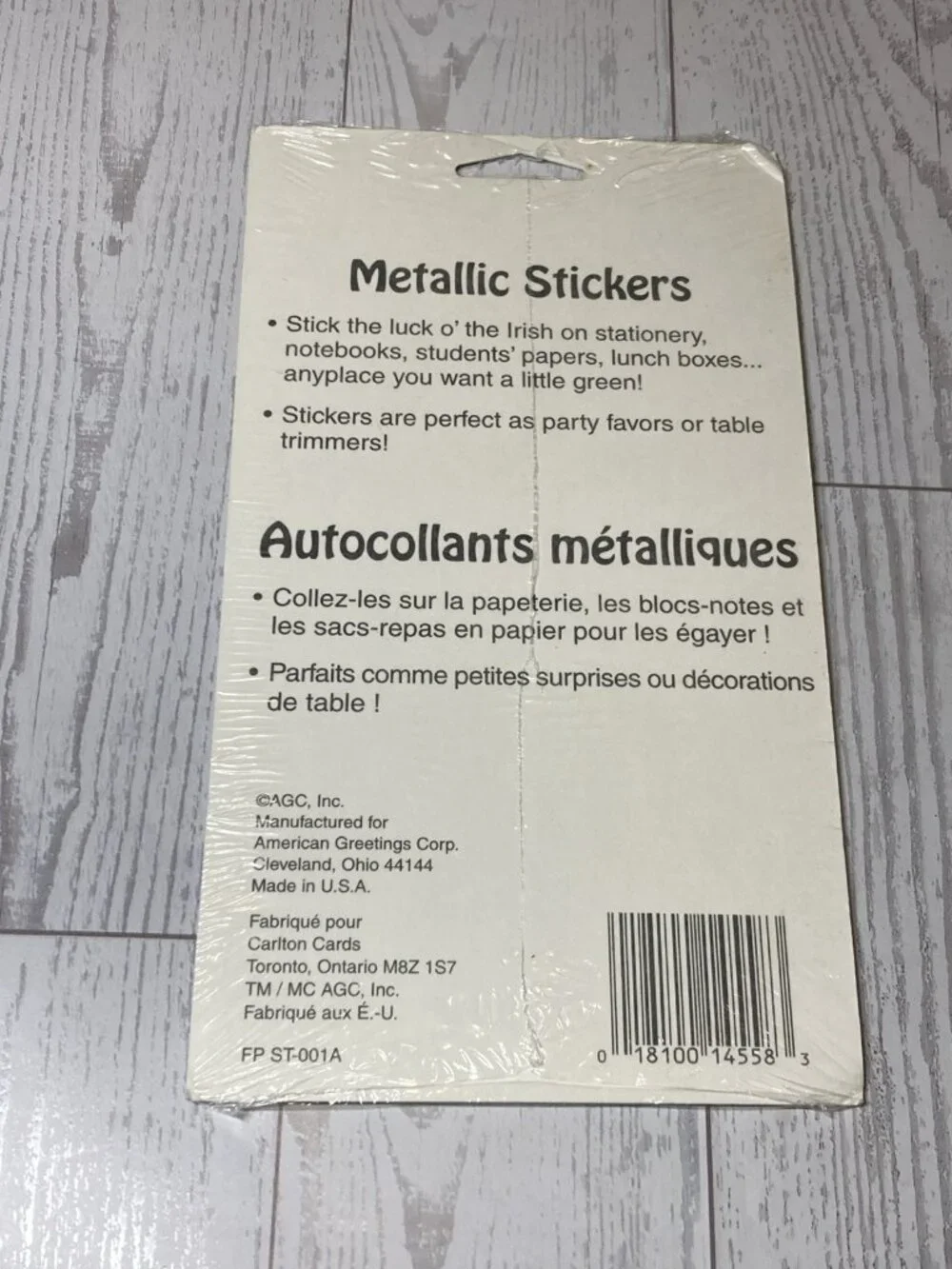 American Greetings St Patricks Day Stickers 4 Sheets Metallic Shamrocks NIP